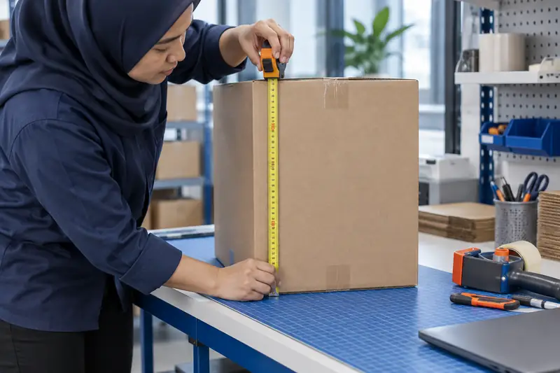 Mengukur tinggi kotak secara menegak